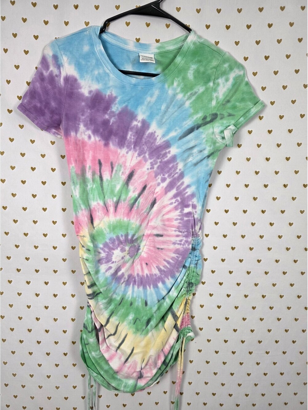 Victorias Secret PINK Tye Dye Cinched Side adustible Tee shirt Dress SMALL